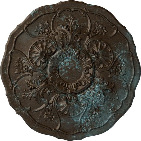 Ekena Millwork Cornelia Ceiling Medallion (Fits Canopies up to 4"), 22 1/2"OD x 1 1/2"P, Bronze Blue Patina CM22CNBBS
